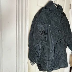 Free People Ella quilted puffer jacket black womens oversized button down L